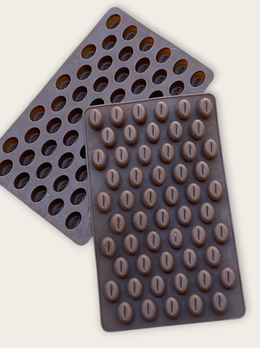 Mini coffee bean silicone mold 2 pack 55 cavity each